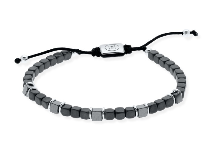 Pulsera de plata y hematites