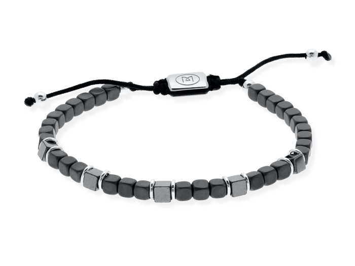 Pulsera de plata y hematites