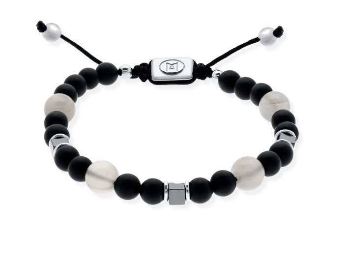 Pulsera de plata onix y piedra luna