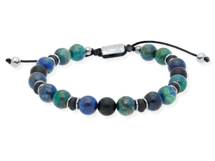 Pulsera de plata con azurita