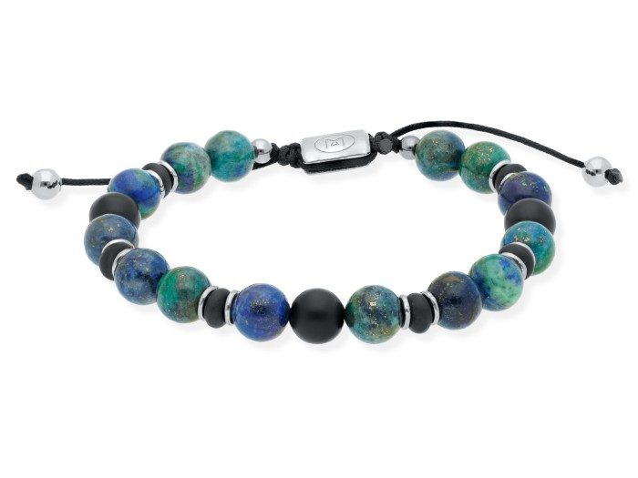 Pulsera de plata con azurita