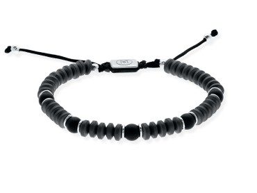 Pulsera de plata y hematite gris