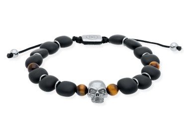 Pulsera de plata con calavera