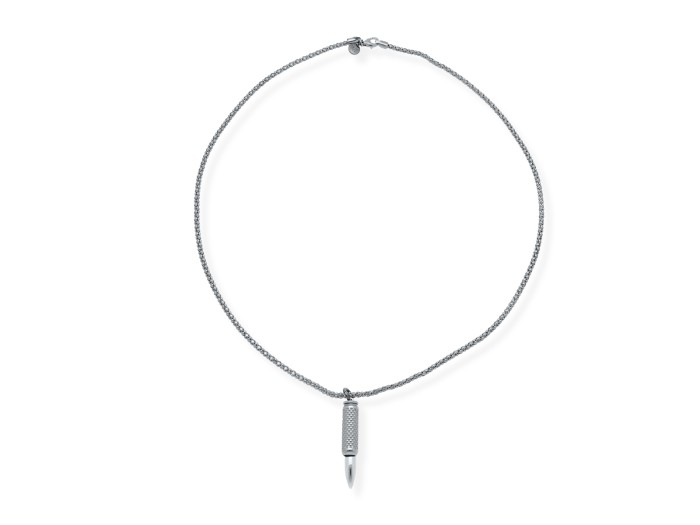 Collar de plata con bala