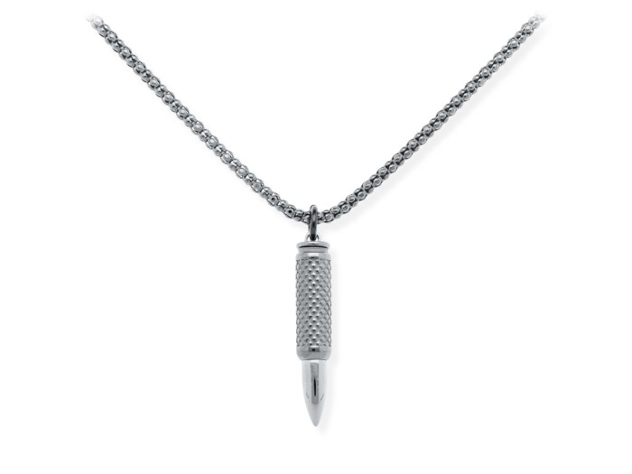 Collar de plata con bala