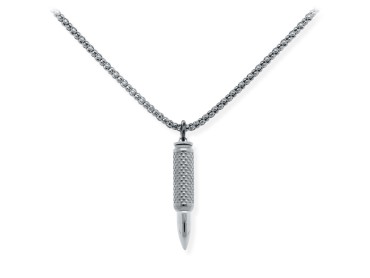 Collar de plata con bala
