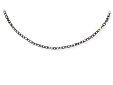 Collar eslabones de titanio y oro amarillo