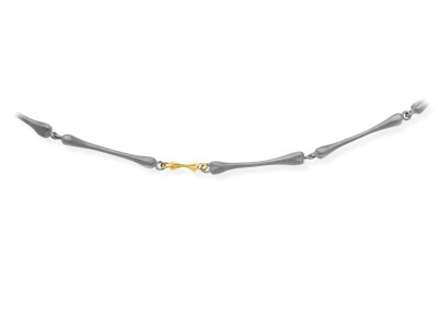 Silberne Halskette mit Gelbgold