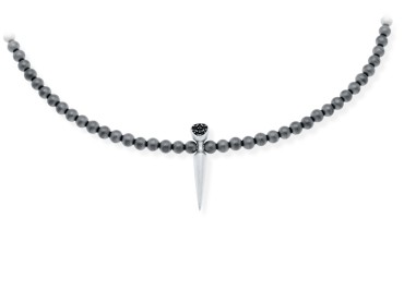 Gargantilla de plata y diamantes negros