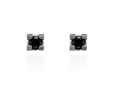 Pendientes de plata con diamantes negro