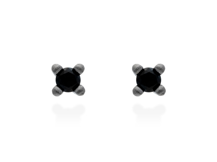 Pendientes de plata y diamantes negros