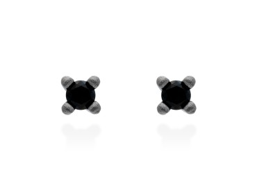 Pendientes de plata y diamantes negros