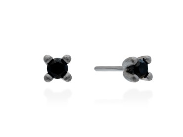 Pendientes de plata y diamantes negros