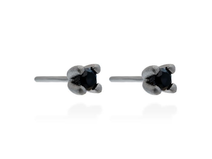Pendientes de plata y diamantes negros