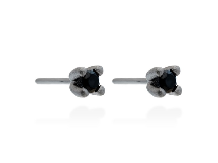 Pendientes de plata y diamantes negros