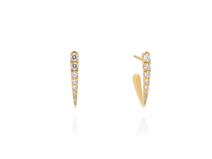 Pendientes criolla de oro y diamantes