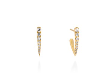 Pendientes criolla de oro y diamantes