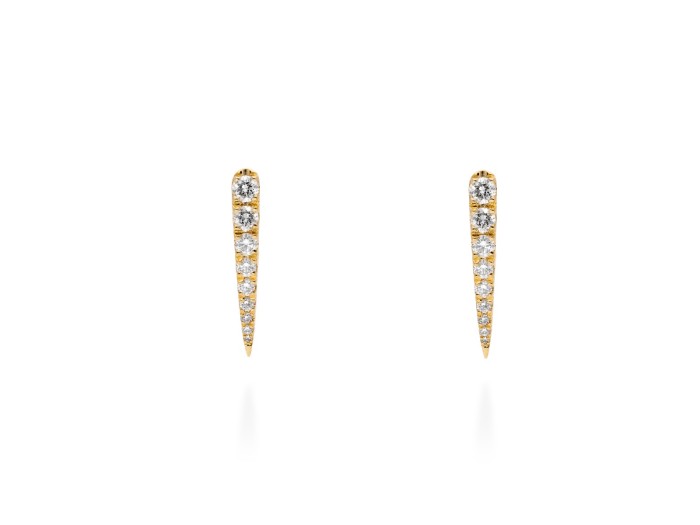 Pendientes criolla de oro y diamantes