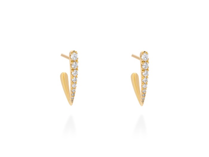 Pendientes criolla de oro y diamantes