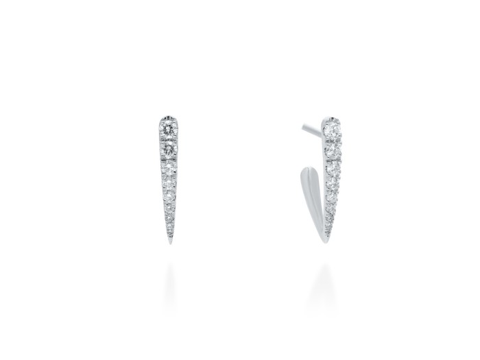 Pendientes criolla de oro y diamantes