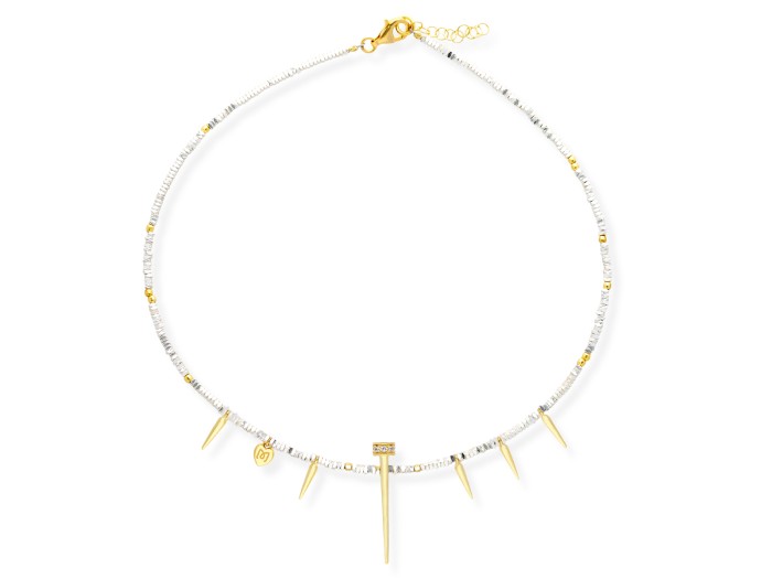 Gargantilla de plata y circonitas blancas Silk