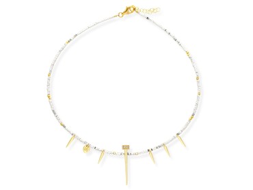 Silver Choker with White Cubic Zirconia · SILK