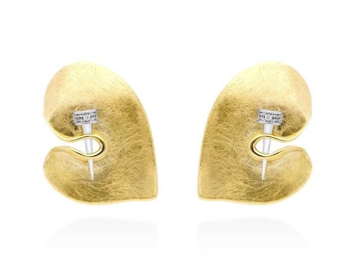 Pendientes de plata corazón Silk