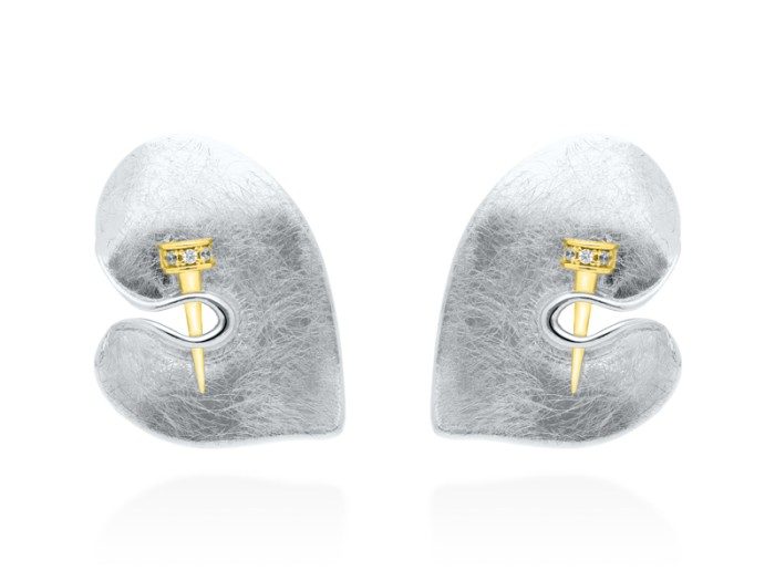 Pendientes de plata corazón Silk