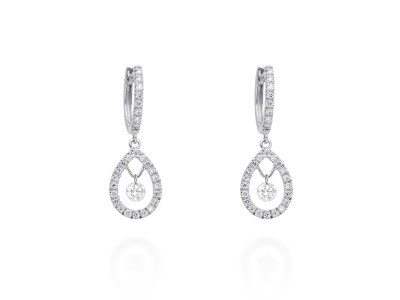 Pendientes de Oro 18Kt y diamantes lágrima ballerina