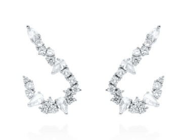 Pendientes de plata trepadores con circonita blanca. CASILDA