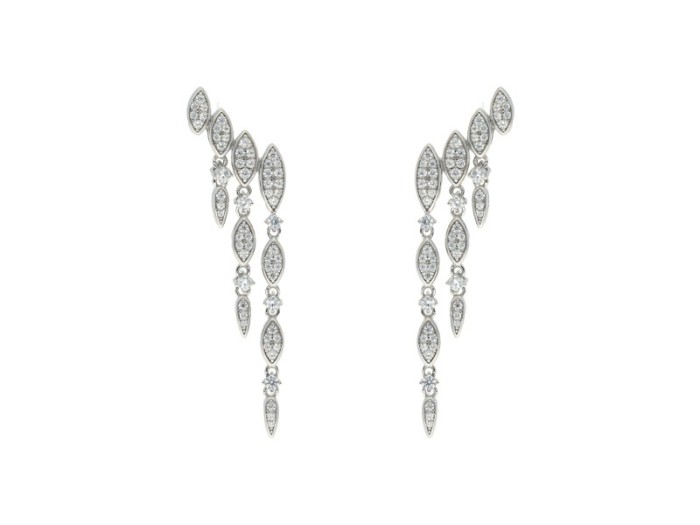 Pendientes de plata y circonita blanca