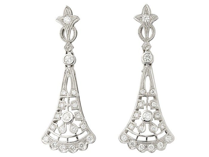 Pendientes   en Oro blanco 18Kt y diamantes