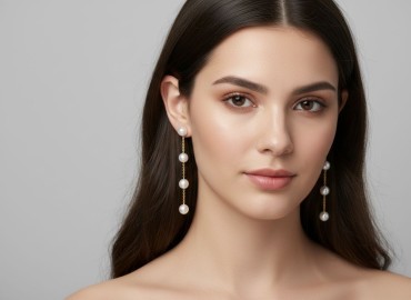 Pendiente de plata con perlas