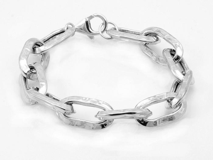 Pulsera de plata con eslabones