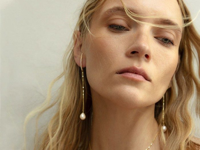 Pendientes de plata con perla y circonitas