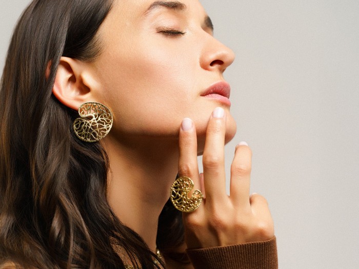 Earrings HIGH LINE max in golden silver