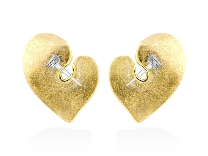 Pendientes de plata corazón Silk