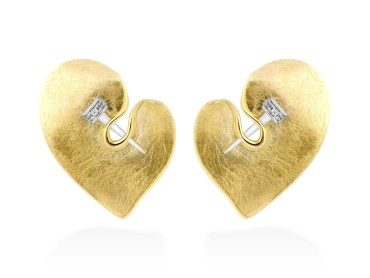 Pendientes de plata corazón Silk