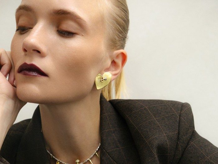 Pendientes de plata corazón Silk