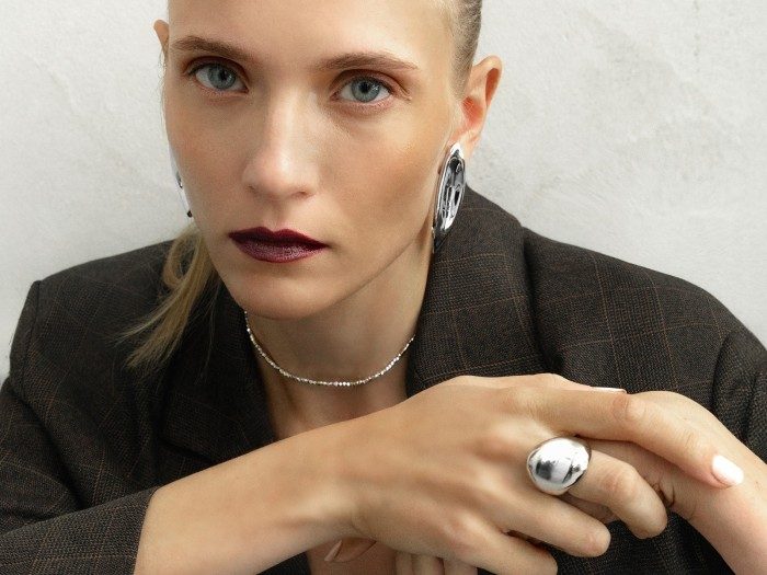 Pendientes de plata grandes Moare