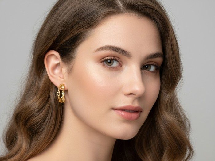 Pendientes de plata aros Tweed