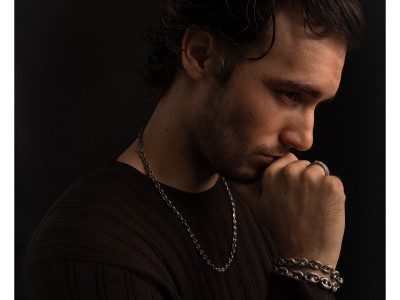 Halskette aus Silber und Gelbgold im Kaliberketten-Design