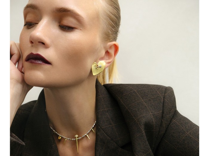 Gargantilla de plata y circonitas blancas Silk