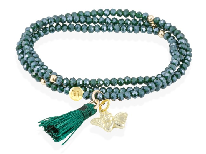 Bracelet ZEN DUNKELGRÜN mit Edelstein