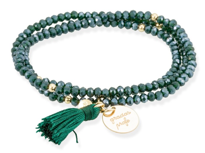 Bracelet ZEN DUNKELGRÜN mit Edelstein