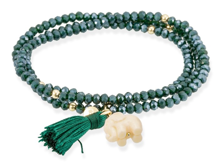 Bracelet ZEN DUNKELGRÜN mit Edelstein