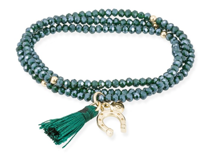 Bracelet ZEN DUNKELGRÜN mit Edelstein