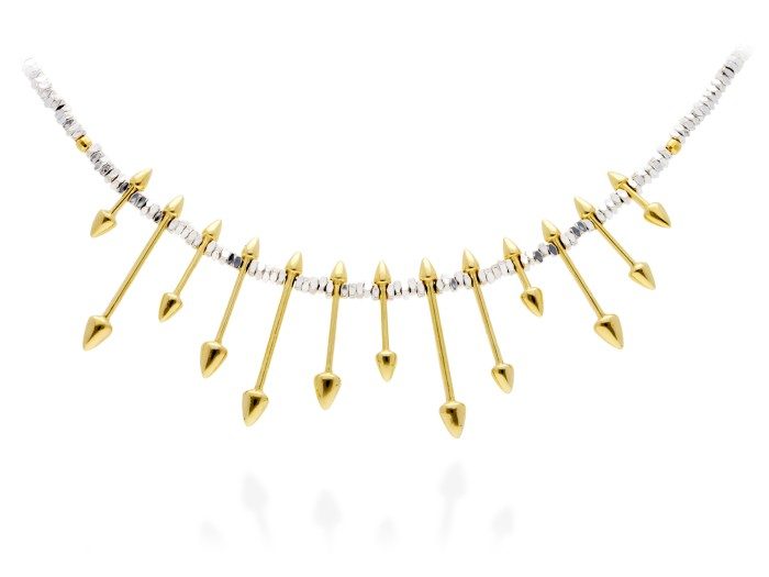 Choker de plata y hematites. ETNA