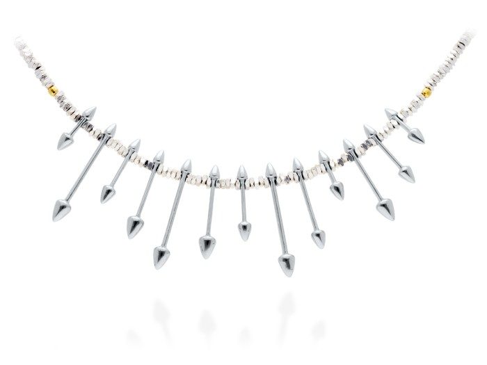 Choker de plata y hematites. ETNA