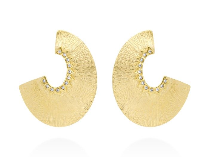 Pendientes de plata y circonitas blancas. FUJI